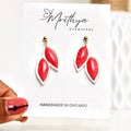 Red Bezel earring