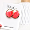 Red hoop earring