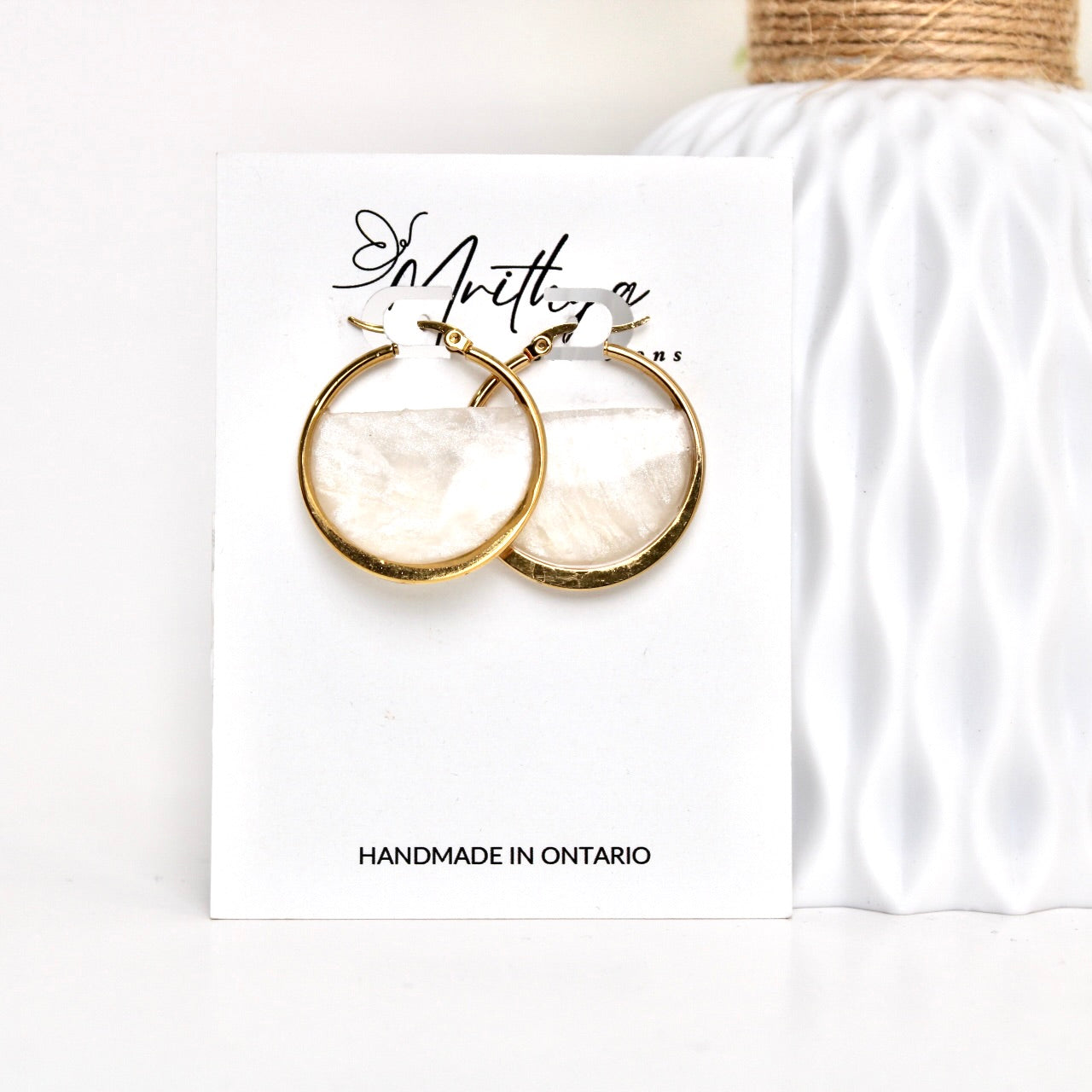 Pearl hoop earring