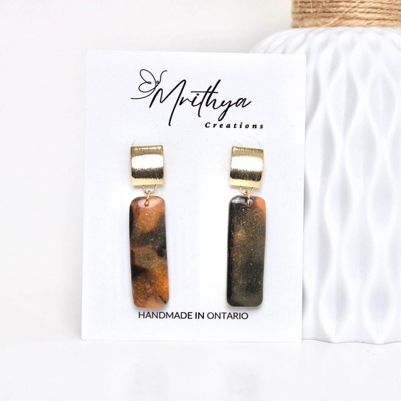 Dainty Tortoise shell earring