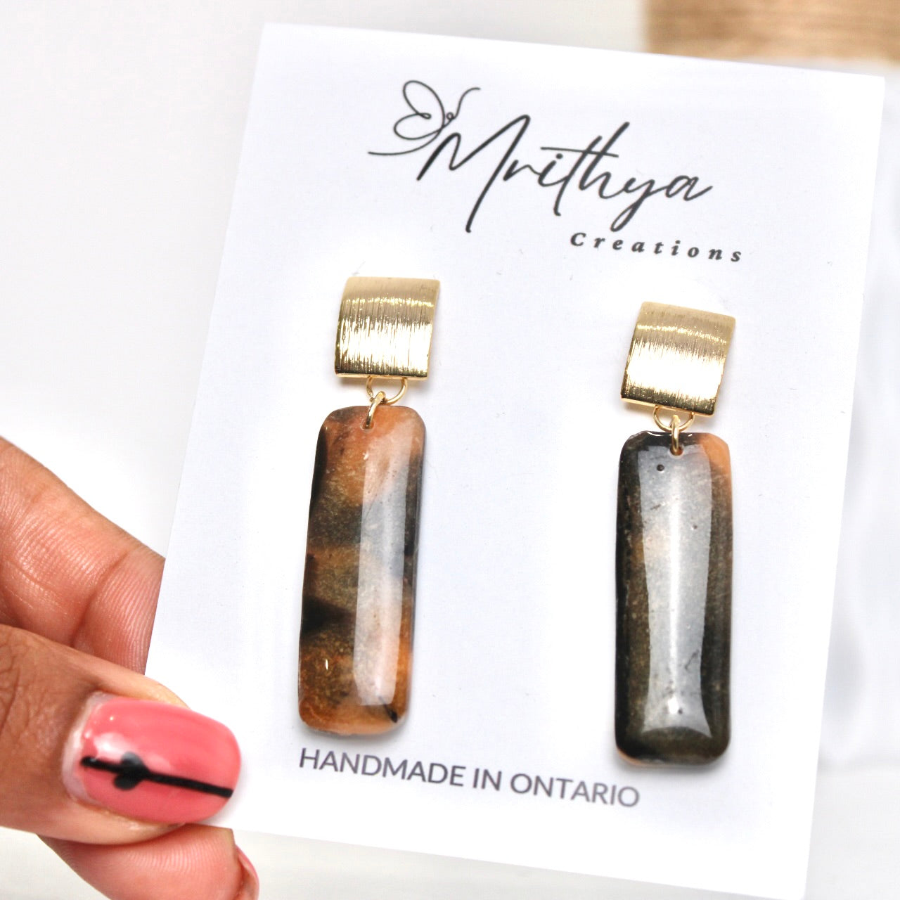 Dainty Tortoise shell earring