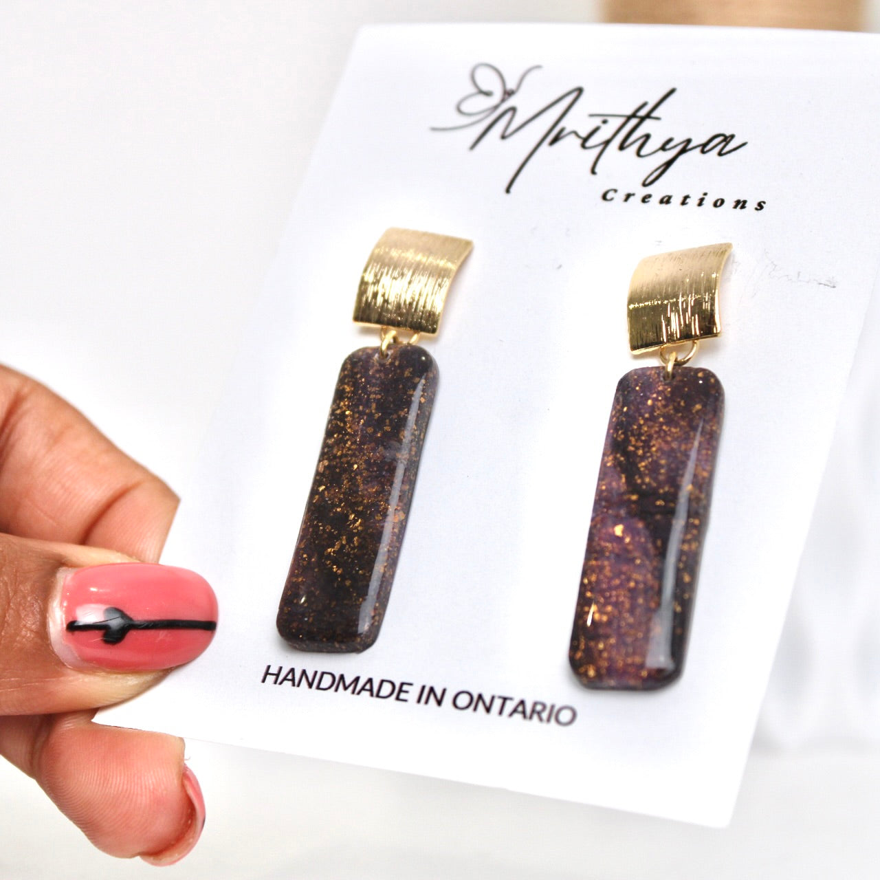 Dainty purple earring