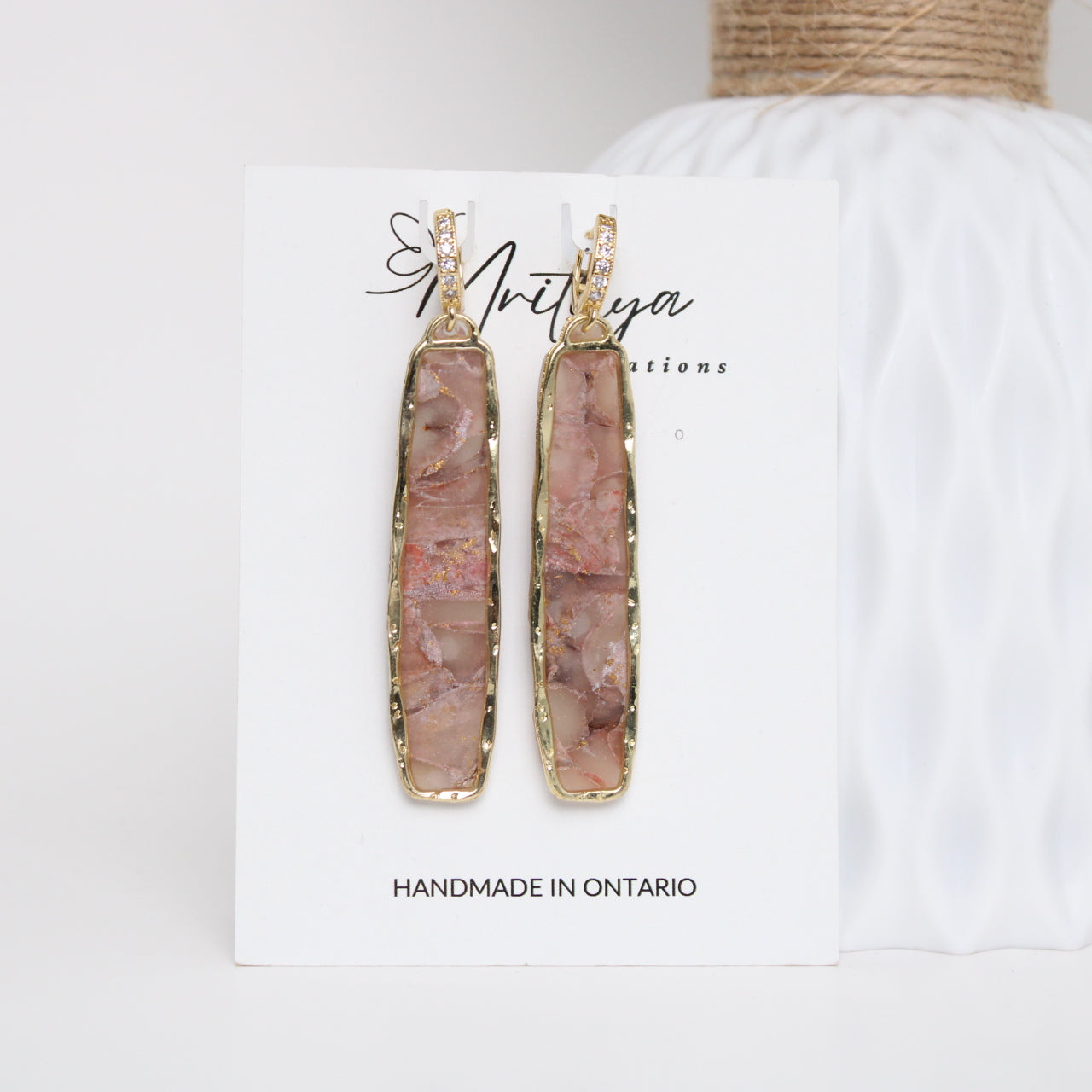 Copper Elongated rect earring