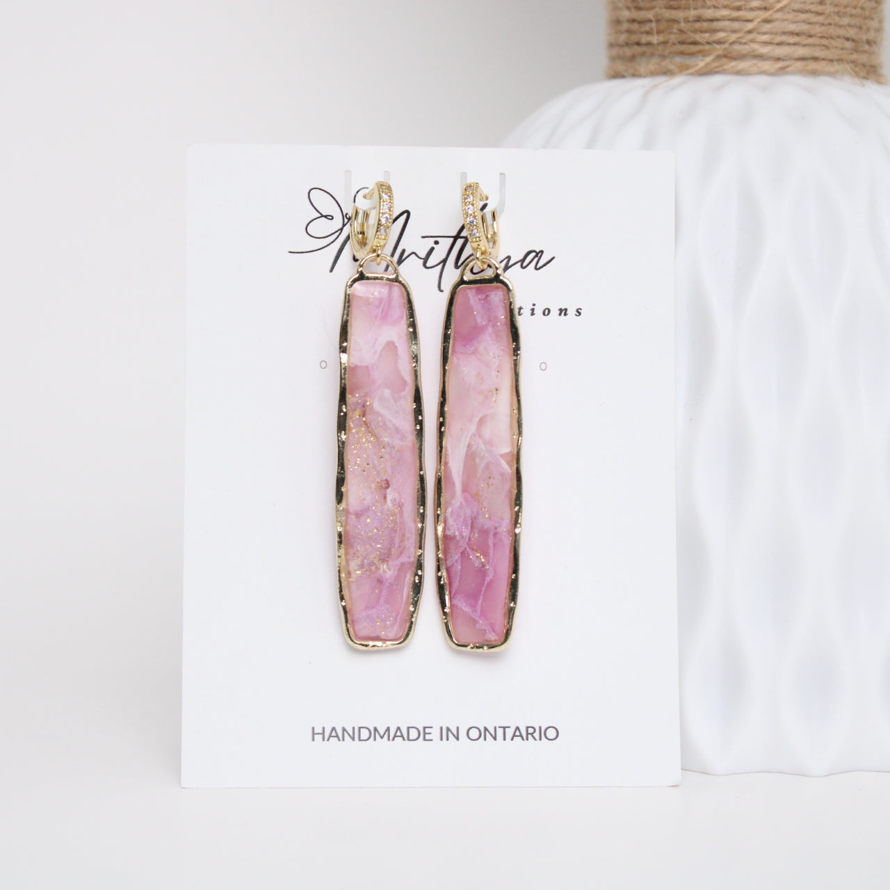 Lilac Elongated rect earring