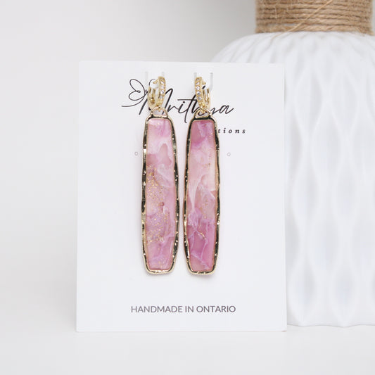 Lilac Elongated rect earring