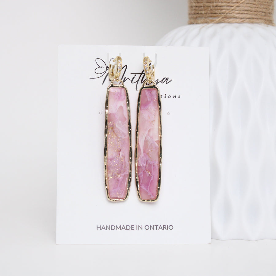 Lilac Elongated rect earring