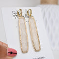 Pearl Elongated rect earring