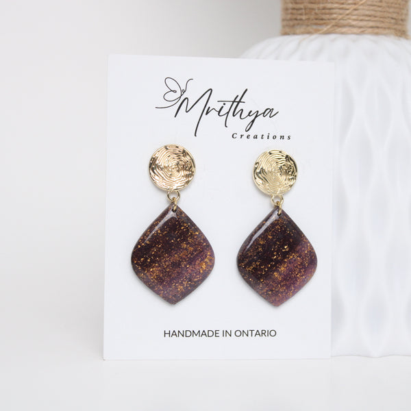 Purple Ornament earring