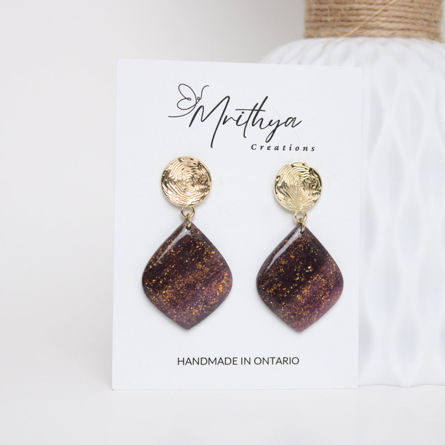 Purple Ornament earring