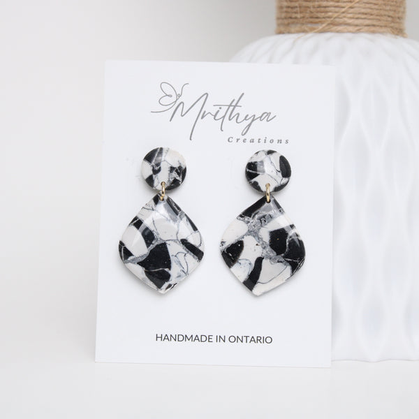 Black and White ornament earring