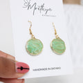 Jade Oval drop earring