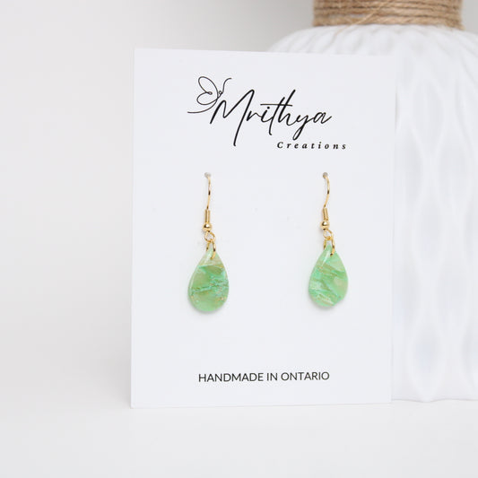 Jade tear drop earring