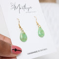 Jade tear drop earring