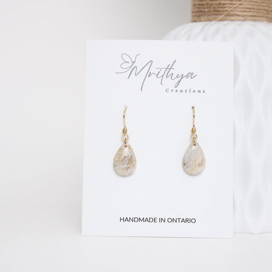 Marble tear drop earring