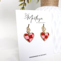 Chequered gold heart drops